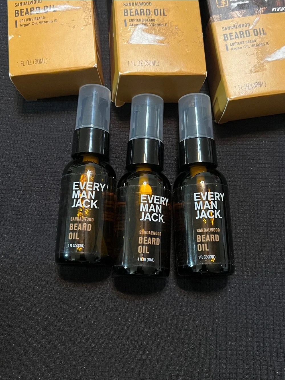 Every Man Jack |  Sandalwood Beard Oil - 3 Pack 1 Fl.Oz Each